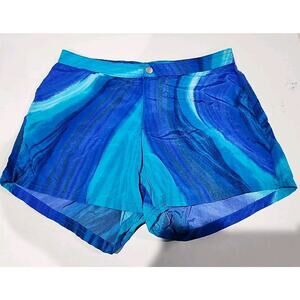 Catalina Beach Shorts Women's S 4/6 Blue Turquoise Lightweight Unlined